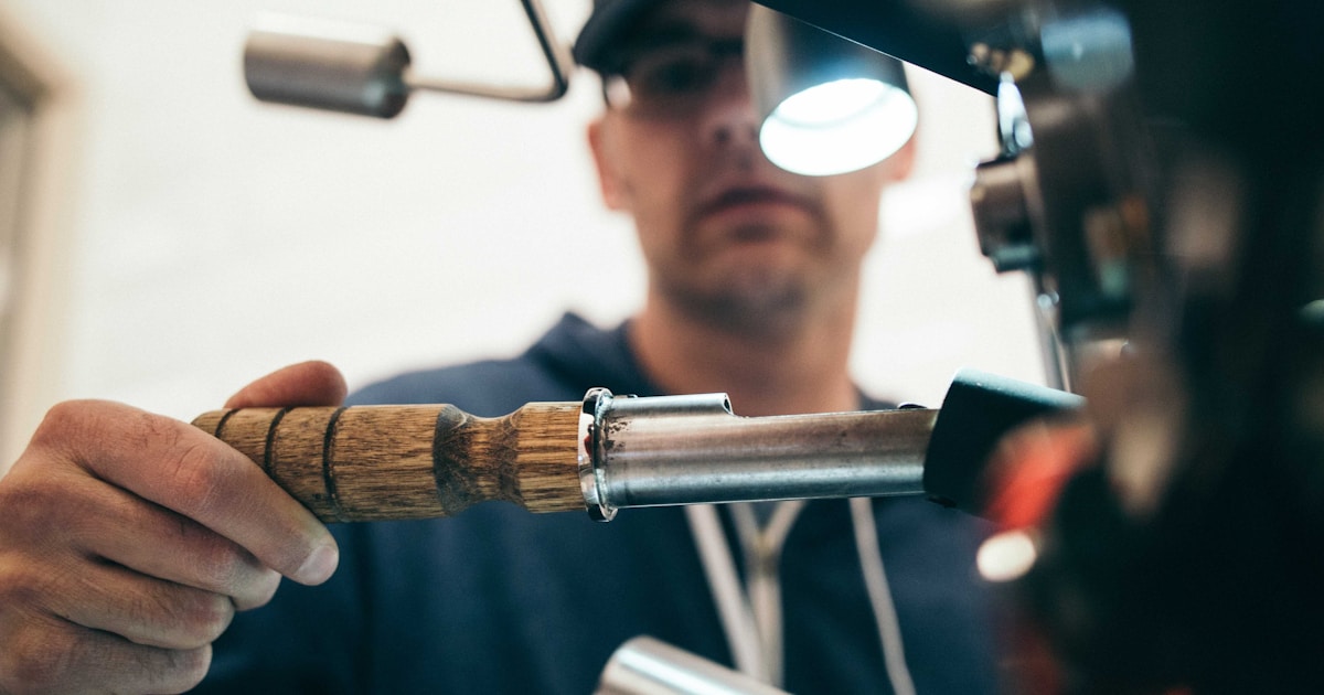 Professional garage door technician at work