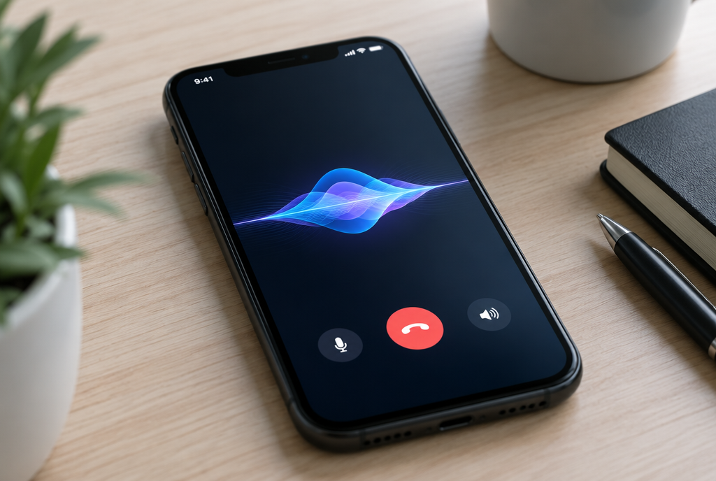 AI voice call waveform interface